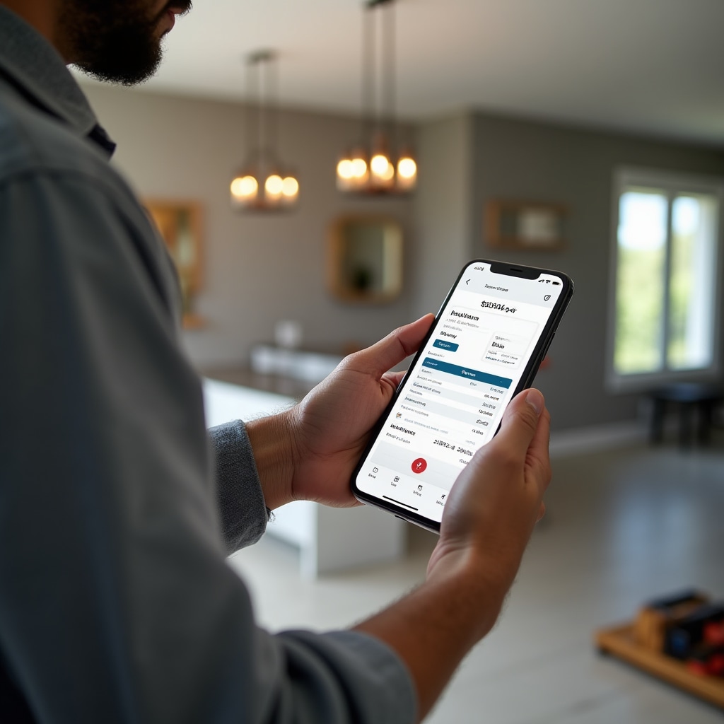 Digital invoice being created on mobile device